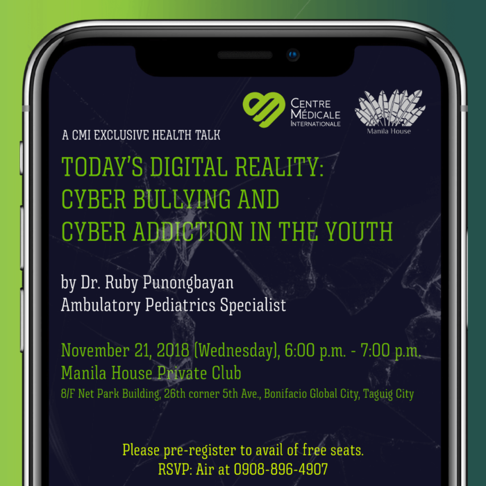 TODAY’S DIGITAL REALITY: Cyber Bullying and Cyber Addiction in the Youth
